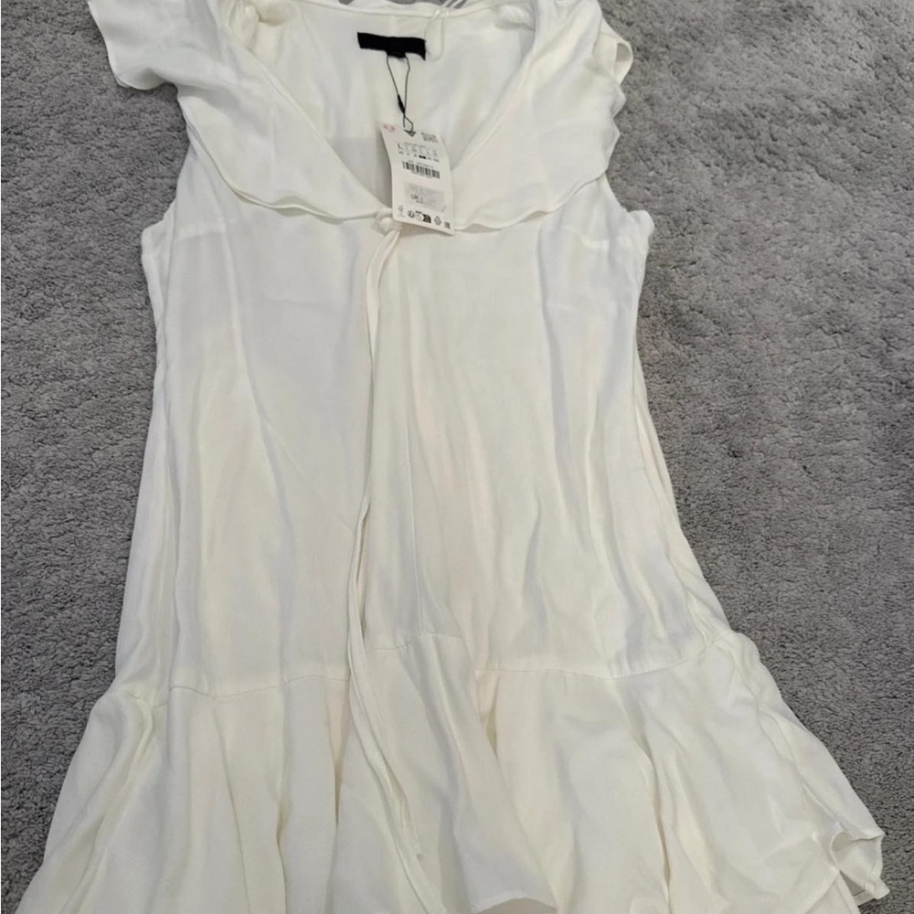 Zara White Tiered Ruffled Sundress